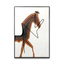 Wood Sculpture Horse Painting Home Decor Wall Art for Hotel